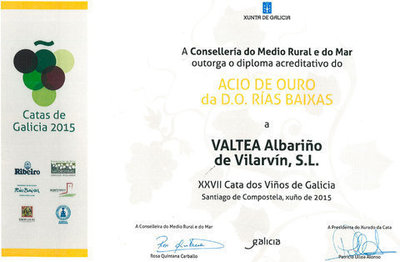 Vino Valtea premio y medalla de Oro